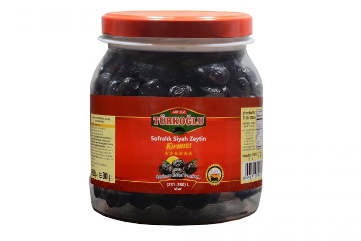 Sofralık Siyah Zeytin - Kırmızı - L - 900 gr